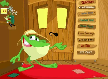 presstofrog's tweet photo. #JumpStart (1996) || C.J. Frog; first appeared in JumpStart 2nd Grade as a guide for players; an adventurer and explorer, but also likes movies; birthday is April 4th; began as basically a frog in a hat but slowly evolved to become more human. 🐸🐸🐸🐸🐸 https://t.co/HcK3DpFmXn