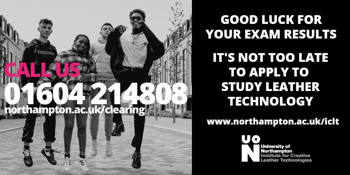 ICLTLeather's tweet photo. Good luck to everybody collecting their #alevelresults2021! It’s not too late to apply to study #leathertechnology @UniNorthants  https://t.co/IVjElCd5yn 
#learnleather #studyleather #leather #studychemistry #studyfashion #studytextiles #studymaterials #alevelresultsday https://t.co/gjMNap5Qb3