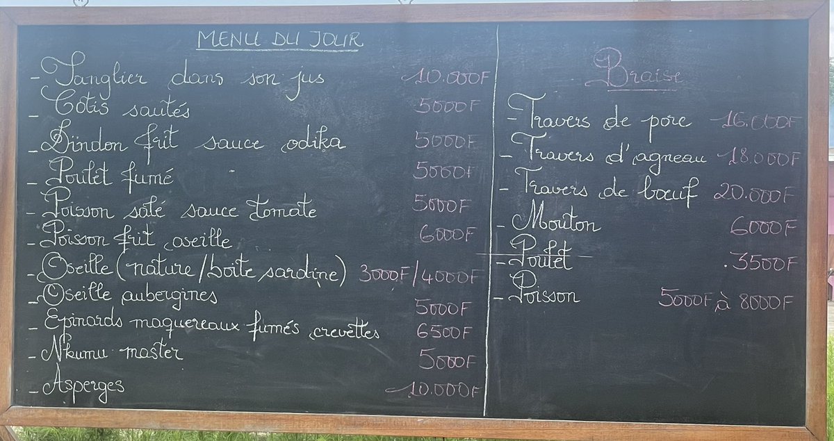 Menu du jour