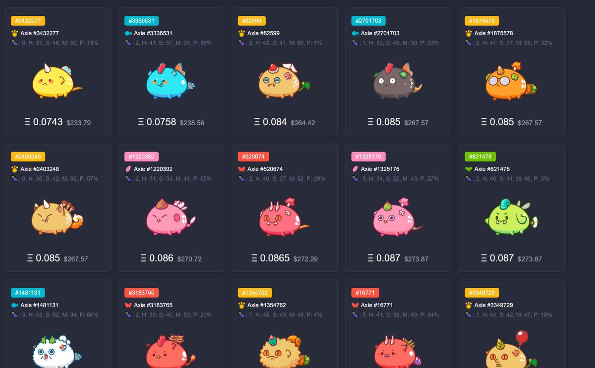 christian79587's tweet photo. They are dumping the trash axies hard actually!

#AxieInifinty https://t.co/pxBHVoJ0io