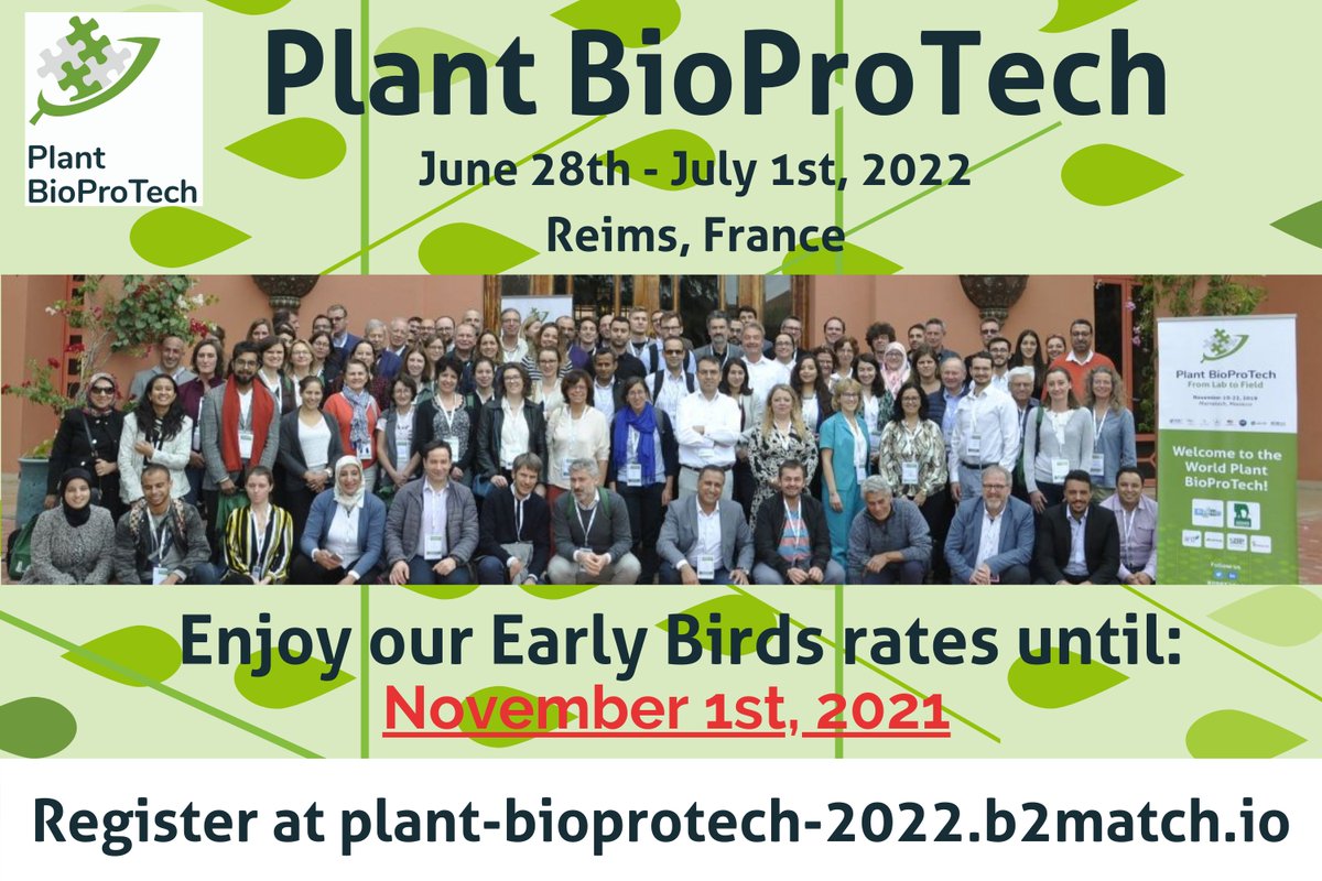 PBioprotech's tweet photo. Join the #PlantBioProtech22 family! Register today and benefit from the Early Bird rates!
🧩https://t.co/QiUi7m0cEg
We can't wait to see you next year in Reims 🤩
@universitereims @IARcluster #biocontrol #symposium #plantgrowth #agriculture #bioprotection https://t.co/TmquuBopma