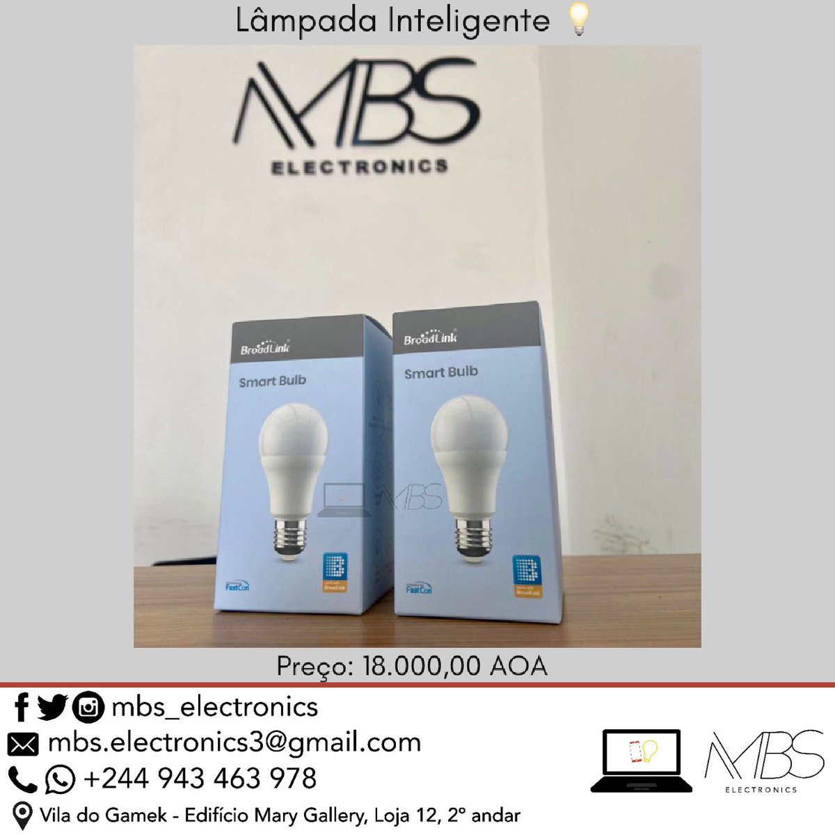 Programe horários para acender/apagar a lâmpada ou faça à distância onde quer que esteja!

A MBS tem disponível:

Características:
Controlo APP
Controlo remoto
Compatível com o Google Assistant e o Amazon Alexa

Info: instagram.com/p/CSY5Hp_jvF9/…

Preço: 18.000,00 AOA

#LojaMBS #MBS