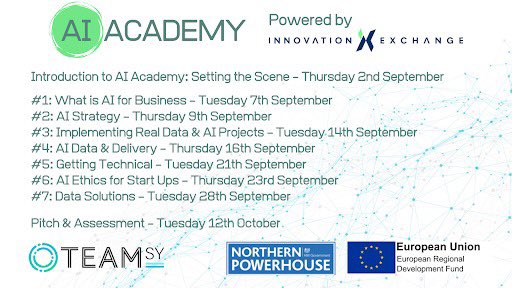 AI Academy; 8 week programme that offers selected businesses practical, interactive, support through, teaching, knowledge exchange &amp; demonstrating how you can grow your operations using the power of data and AI.

Click for content and apply by August 16 : capitalenterprise.org/ecosystem-deve…