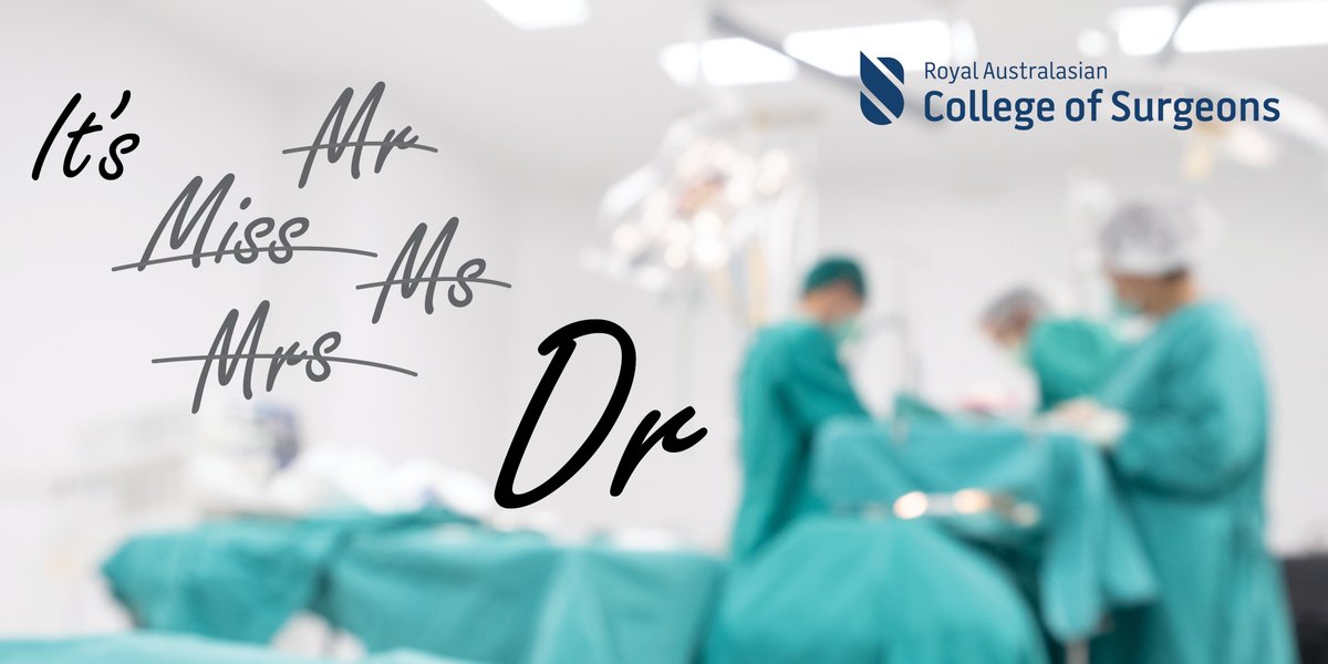 RACS is phasing out the use of gendered titles for surgeons, which can create power and status differences between surgeons and other medical professionals, male and female surgeons, and women who are married and women who are not. Find out more: bit.ly/37vn1E9