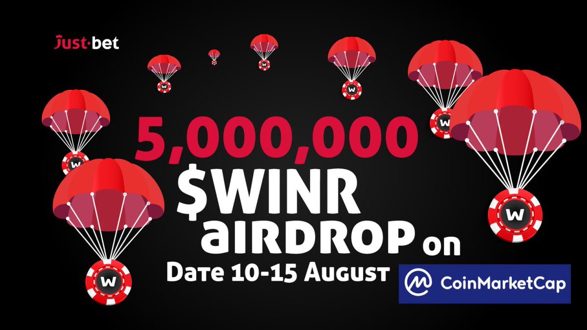 JustBetOnchain's tweet image. 🪂🪂🪂Airdrop of 5,000,000 $WINR is LIVE now!🪂🪂🪂 

We are thrilled to announce our community #Airdrop on @CoinMarketCap 

✅ Follow the steps on the CMC Airdrop page to participate:
loom.ly/NI77P4E

📣 Retweet and spread the word!

#Polygon #Chainlink #Game #Airdrop