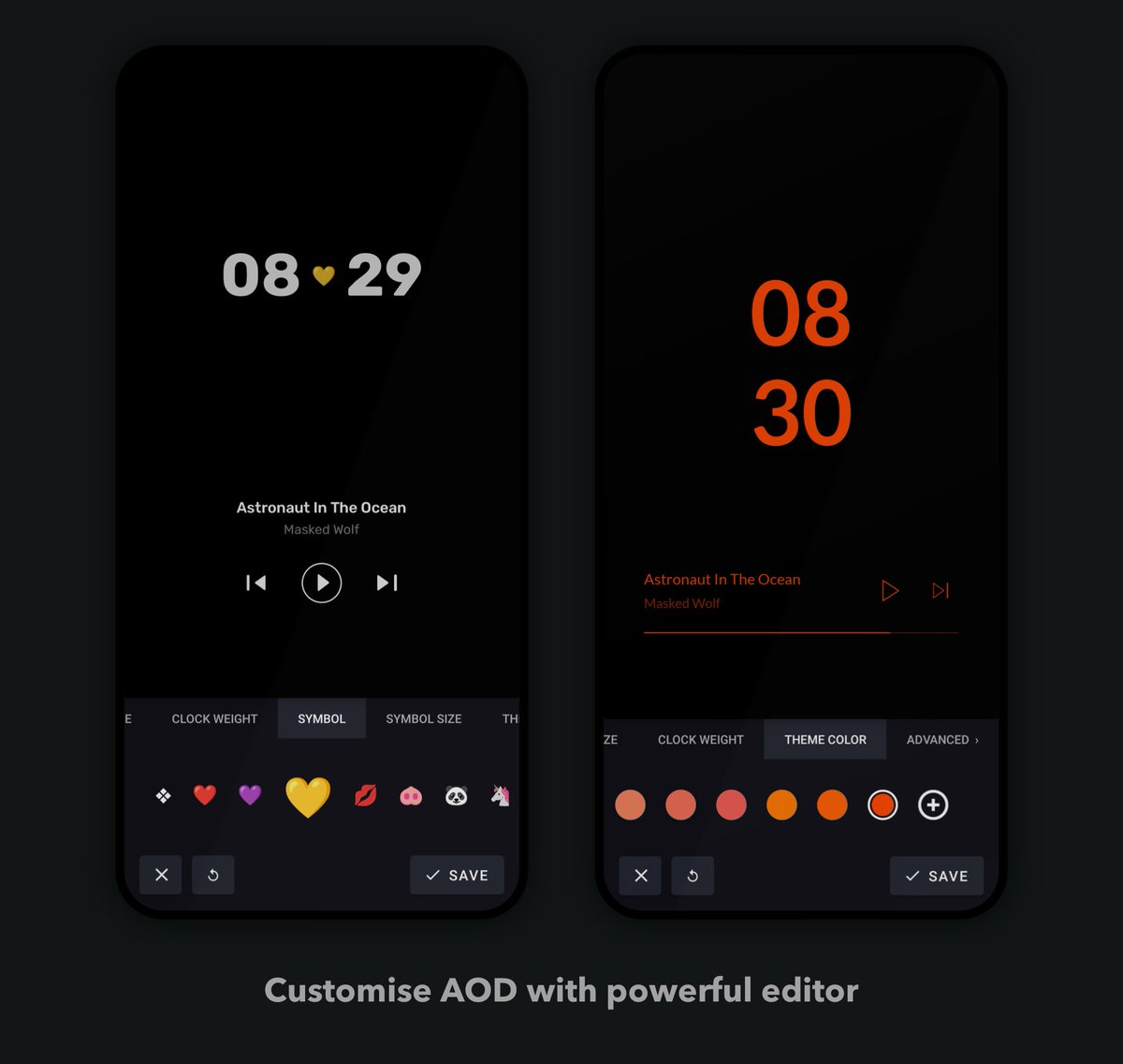 muvizapp's tweet photo. Update the app now and flaunt your style. Now you can customise the AOD screens the way you like! #visualizer #amoled #AOD https://t.co/jPyVI9cg61
