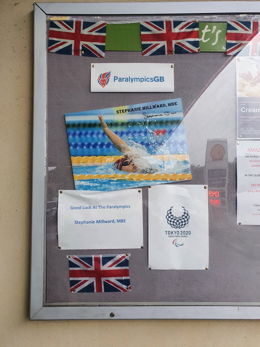 steph_millward's tweet photo. Thank you 🙏 @Budgens and so many friends in #Box-Wiltshire for this and other Good Luck ☘️ 🤞messages!! Your support is magnificent and means so much to me. #AmazingNeighbours ❤️#TokyoParalympics https://t.co/Bvl22rLJzz
