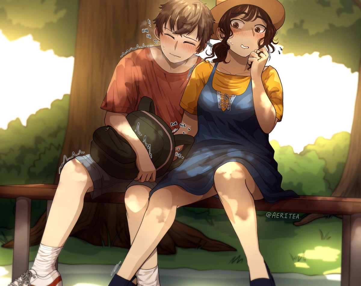 aeritea's tweet photo. just a wholesome summer date at a secluded park 🌞😌 #AwkwardXAwkward https://t.co/82yYCr5CR7