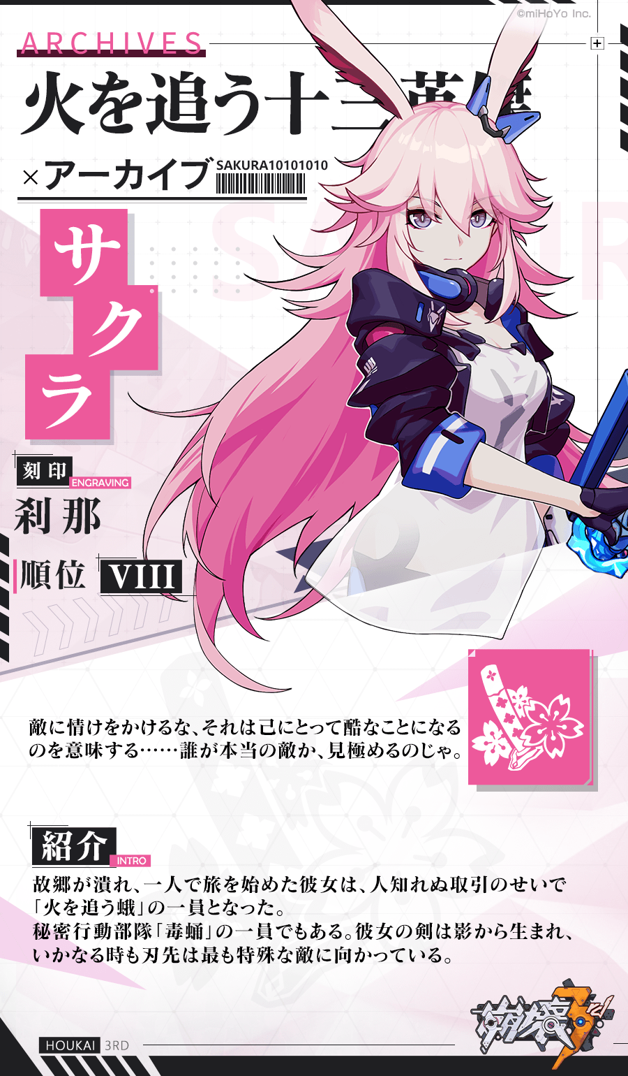 崩壊3rd 八重桜 ルームキーホルダー No.91 崩壊3rd 八重桜