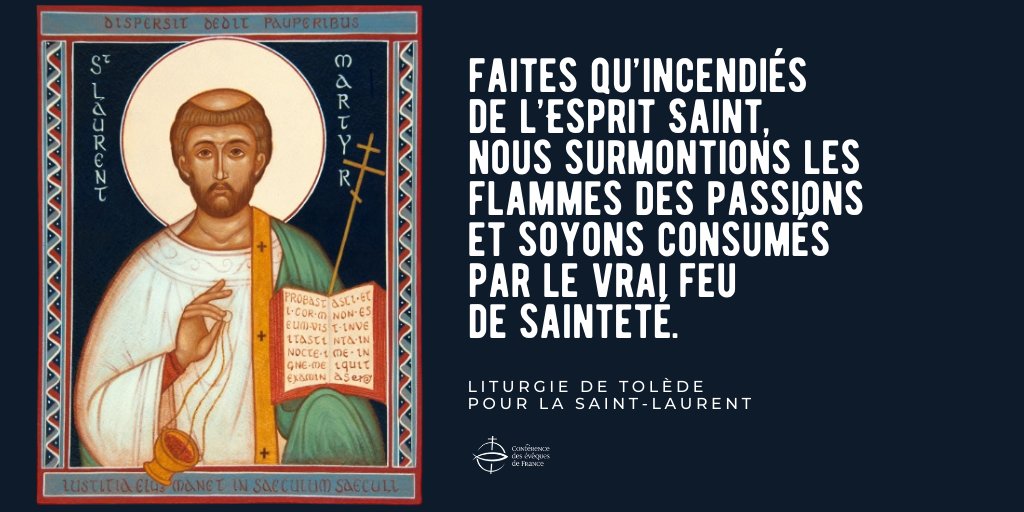 #saintdujour
Laurent, diacre de Rome. Sous la persécution de l'empereur Valérien, il est sommé de livrer les trésors de l'Eglise. Il rassemble alors  les pauvres, les infirmes, les boiteux, les aveugles : « Voilà les trésors de l’Église ».
📜sa vie👉bit.ly/saintLaurent