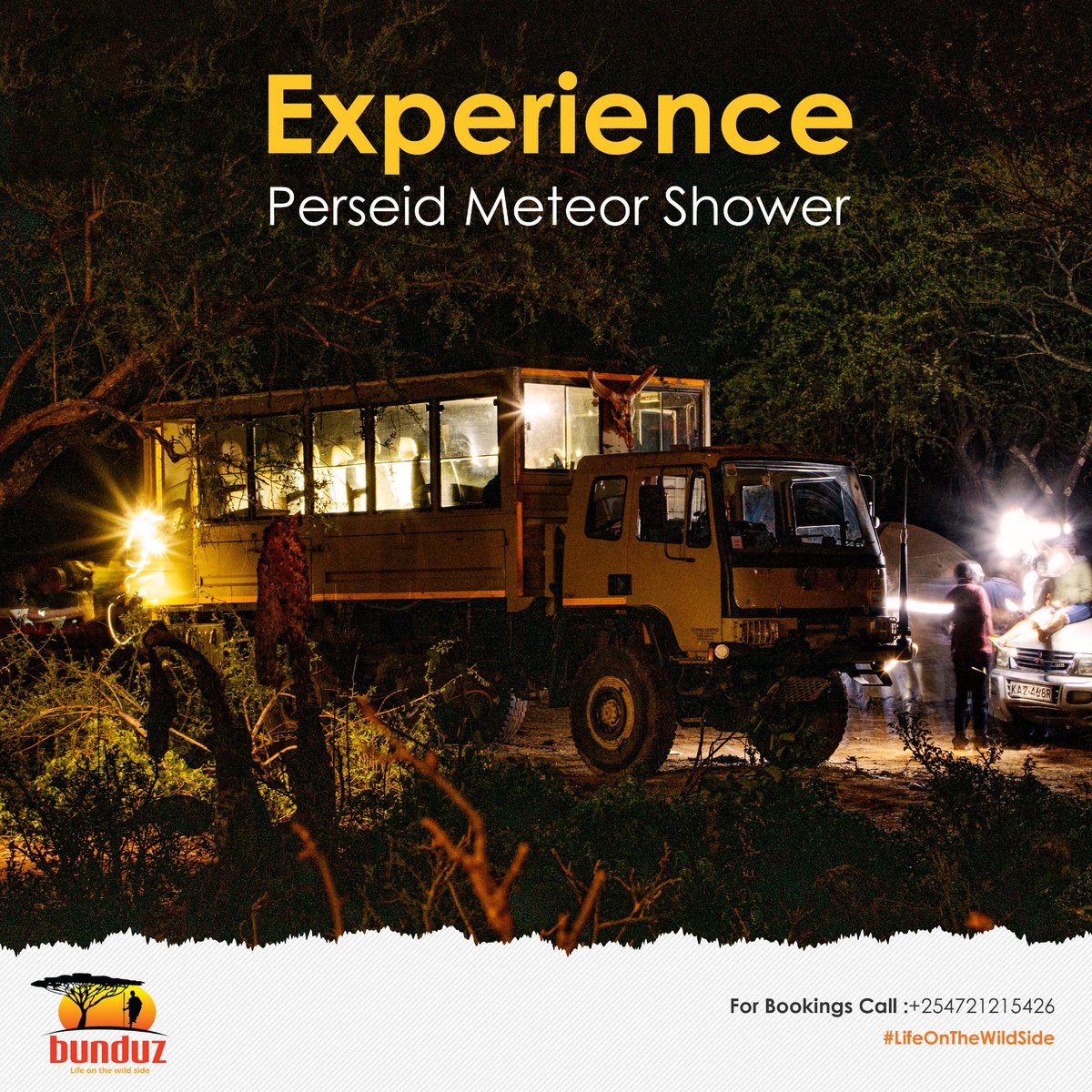 bunduz's tweet photo. The sky shows off at night with all the beautiful stars twinkling. This Thursday will even be better with the Perseid meteor shower. Come with us to get an experience of this. Book via +254721215426.
#Bunduz https://t.co/uxKLcUTJdF