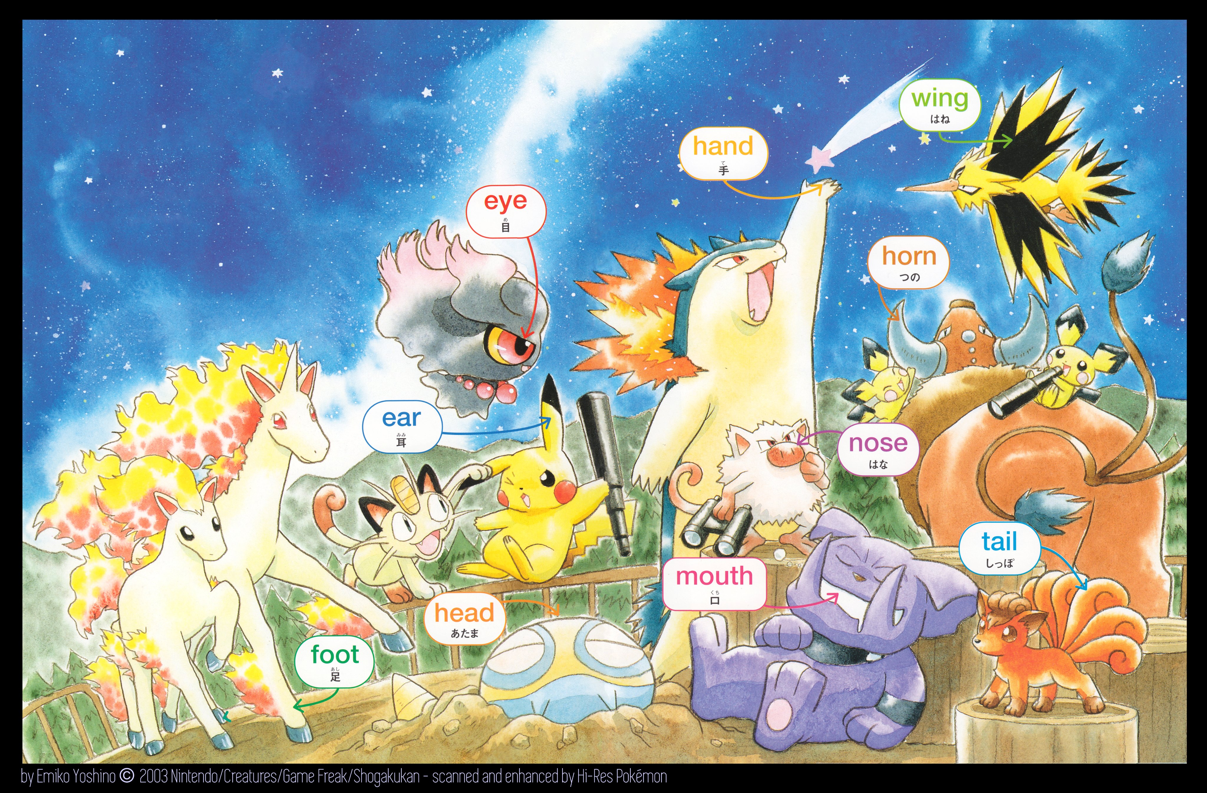 Uzivatel Hi Res Pokemon Rescuing Official Pokemon Art Na Twitteru So Are You Looking At The Stars Tonight Stargazing Pokemon In This 03 Illustration By The Legend Emiko Yoshino For The Book