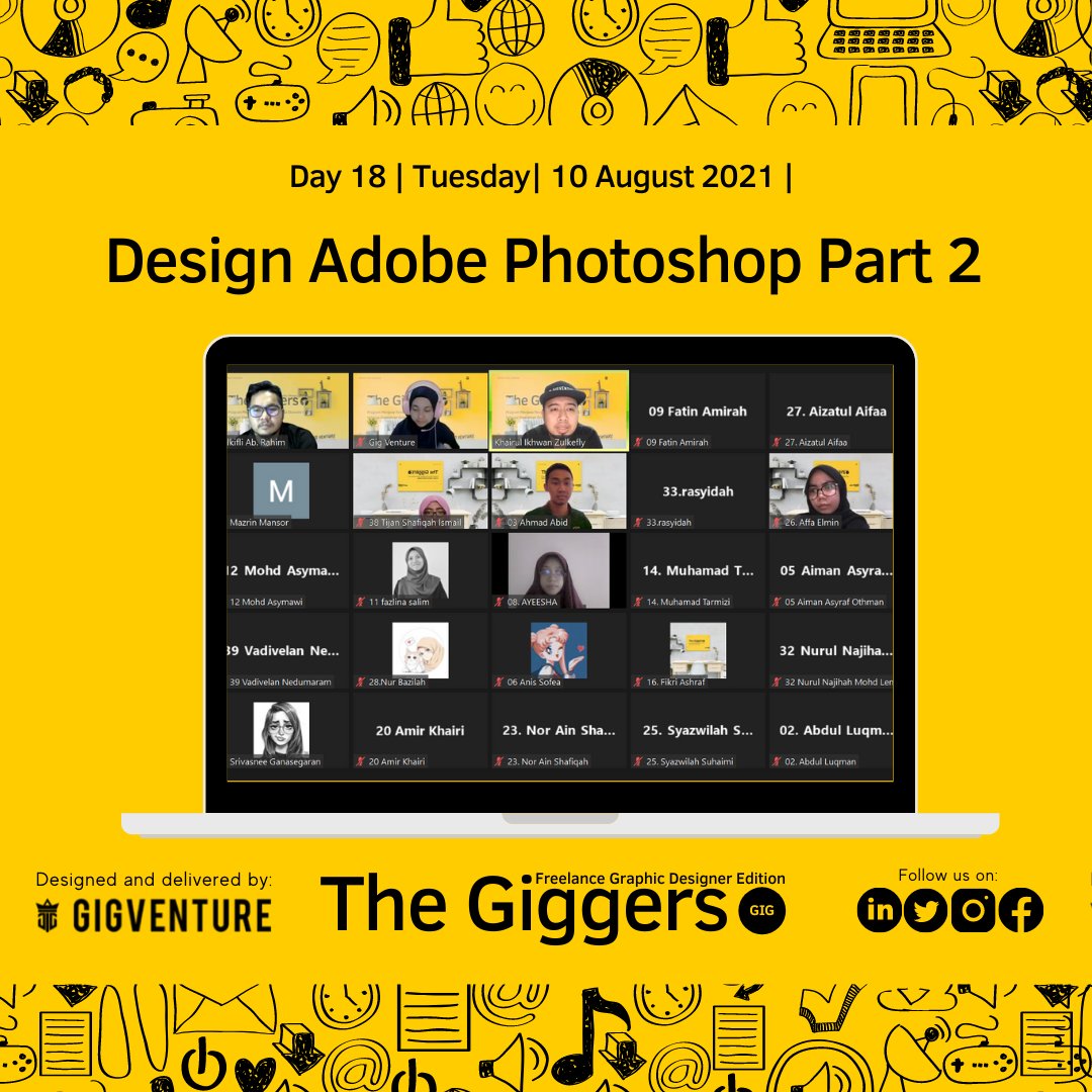 Day 18/30

Design Adobe Photoshop Part 2

Sesi sambungan belajar menggunakan Adobe Photoshop bersama Coach Zul 

#TheGiggers
#GigVenture