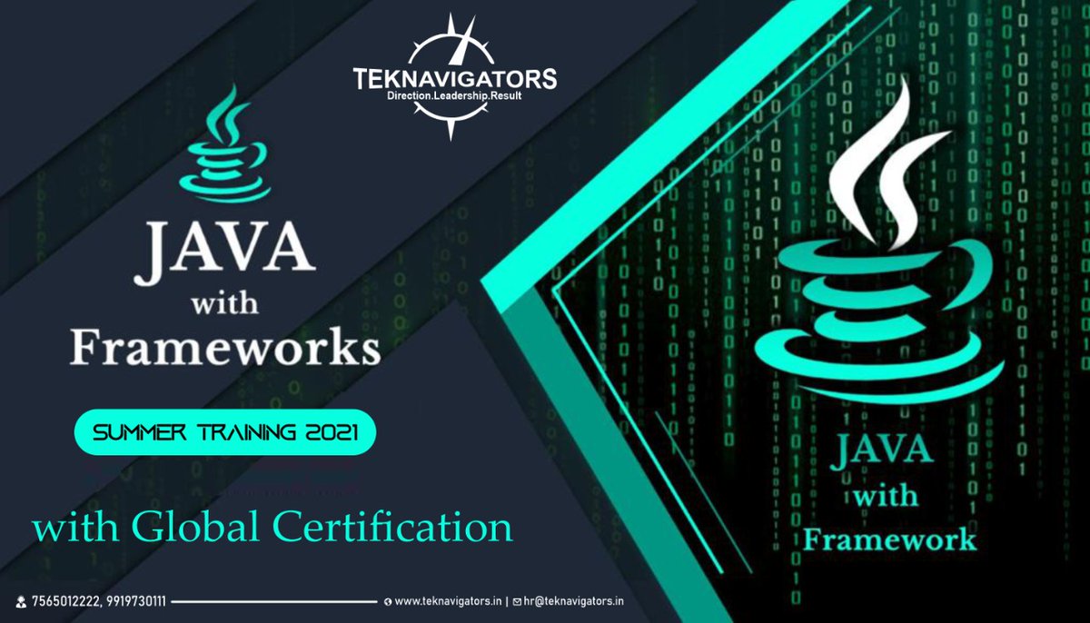 TeknavigatorsL's tweet image. #TekNavigatorsTraininglucknow
#JAVA_Programming #JAVA_Development
#TechnicalTrainingPrograms
#Internship_Programs