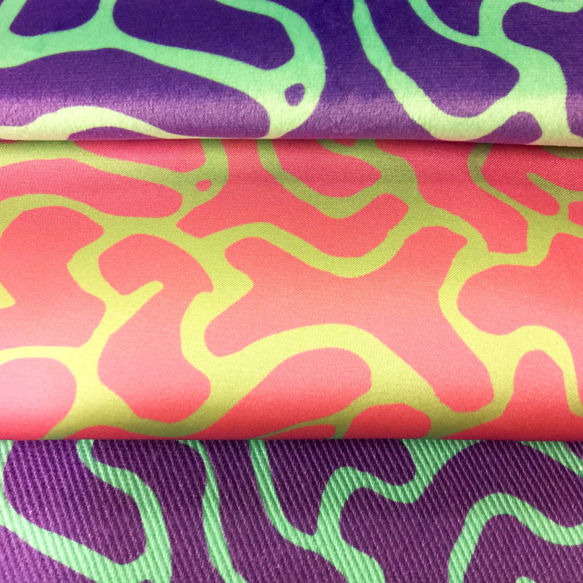 prinfab's tweet photo. ⭐ How gorgeous is this printed textile collection! Sophie chose Soft Velvet 280gsm, Faux Silk 85gsm and Bull Denim 393gsm and kindly let us share a photo. 💜
Our swatches are 20cm x 20cm and on a permanent 3 for 2 deal! 🤩
#printcollection #fabricsamples #printondemand https://t.co/4zebZF9j0P