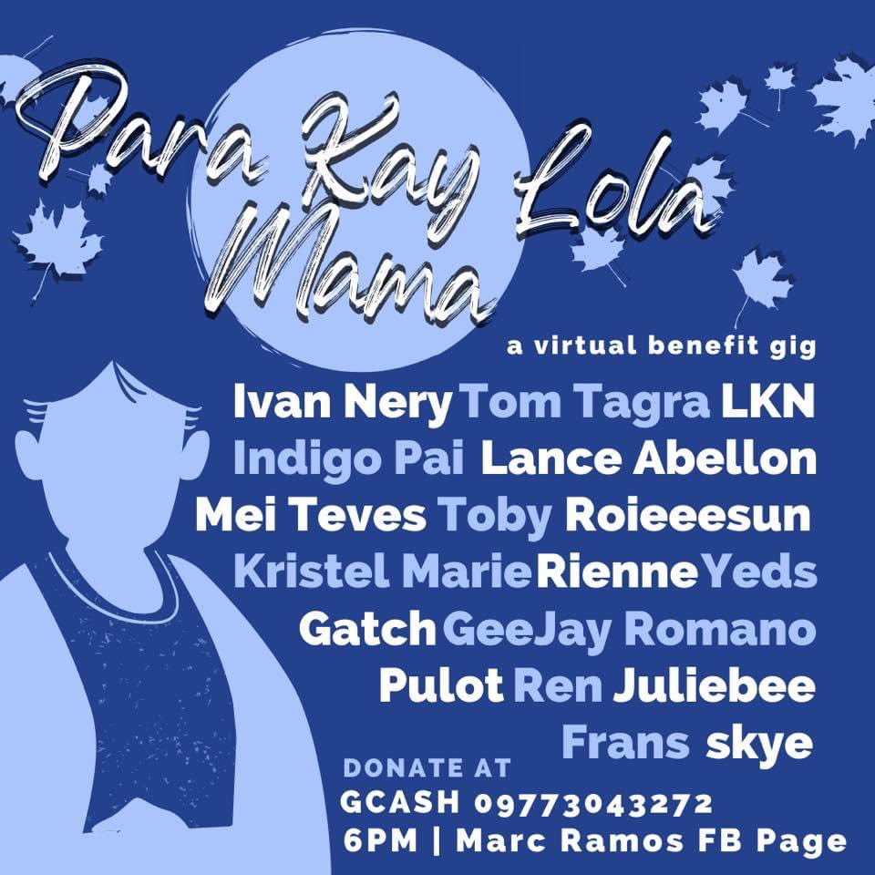 Hello guys! This gig for a cause is for the expenses of my Lola’s cremation and burol expenses who just passed away yesterday. I will be there with my friends and family at 6:00pm on my Facebook page. Any amount will be appreciated. Kitakits tayo guys! 🤗