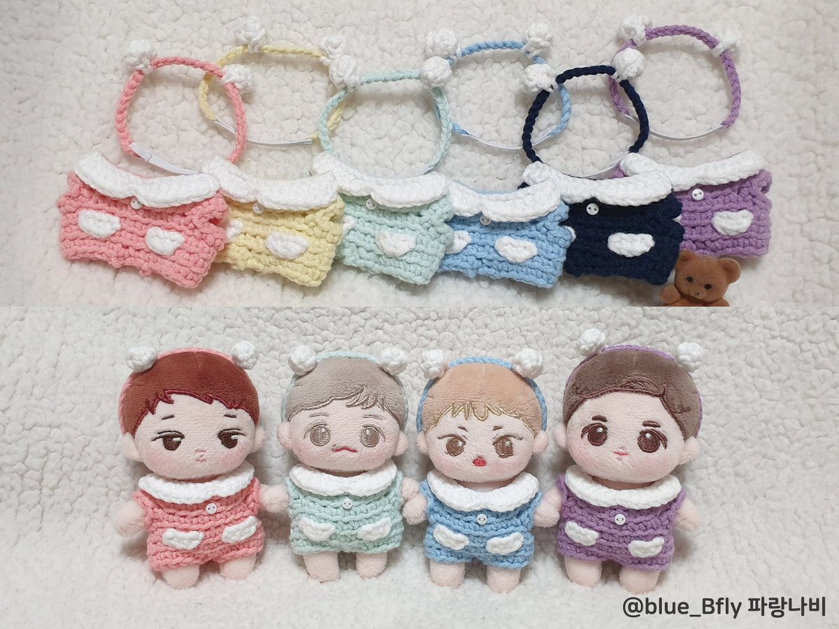 🎁RT+팔로우 추첨 1명 원하는 옷1개를 보내드립니다.
쪼꼬며니, 10cm (뽀큐이, 아가밍돌, 쪼램, 슈냥냐) 뜨개 인형옷 판매합니다!

기타 공지사항은 타래로 알려드립니다.
키 10cm언저리인 인형 맞춤사이즈나 기타 색상문의는 디엠주세요🥰
📆2021.8.10~2021.8.22
주문폼:  naver.me/5JJufMIB