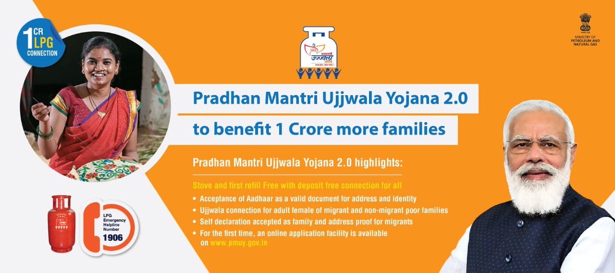 BPCLMuzaffarpur's tweet photo. #PMUjjwala2 will be strengthening #OneMoreCrore
beneficiaries by providing cleaner fuel &amp; ensuring a safer and healthier environment. It will transform the lives of  #OneCroreMore citizens.
. Under #PMUjjwala2, #OneMoreCrore connections will be provided . https://t.co/1lnRfO0yBW