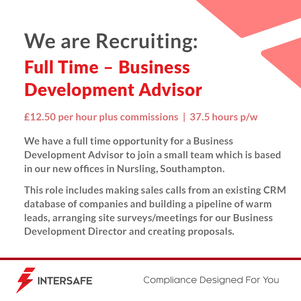 Intersafe_ltd's tweet photo. Are you looking for an exciting new opportunity? We’re recruiting for a full time Business Development Advisor. Could this be you or do you know someone who would be perfect?

Send CV and cover letter to: info@intersafe.co.uk

#recruiting #jobsearch #jobvacancy #jobopportunity https://t.co/glKBUYzyew