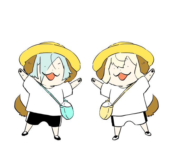 「お出かけできない🐶🐶たちを写真で連れて行ってあげる遊び 」|たついのイラスト