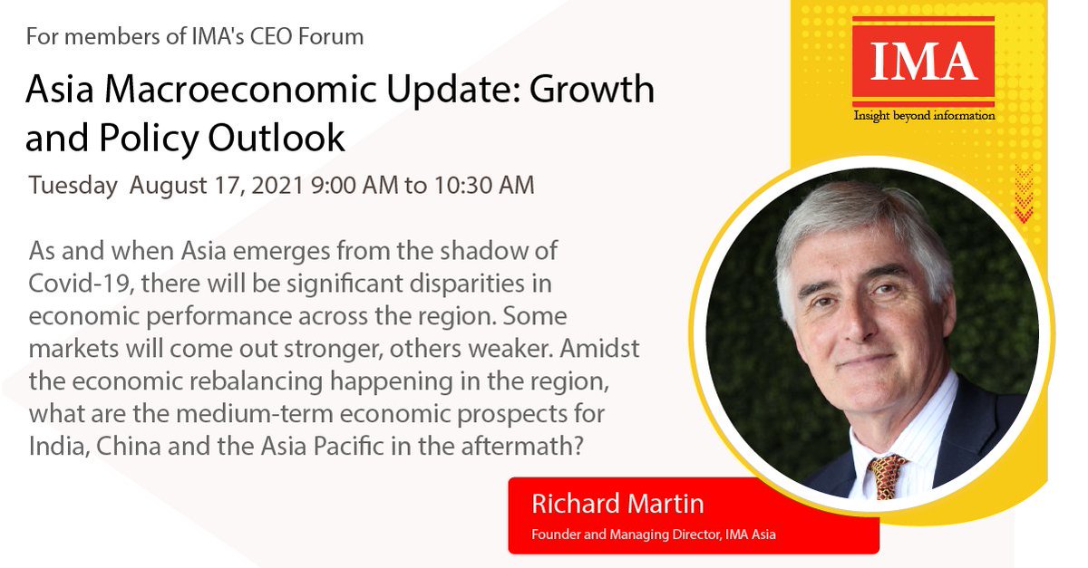 imainsight's tweet photo. Asian economies will show different levels on the barometer as they emerge from the pandemic times. Get a clear and deep perspective from Richard Martin as he shares data and insight as an expert who has studied the region for decades.
#IMAForum #IMAEdge #IMAInsight #IMAIndia https://t.co/SxyVCsOsAX
