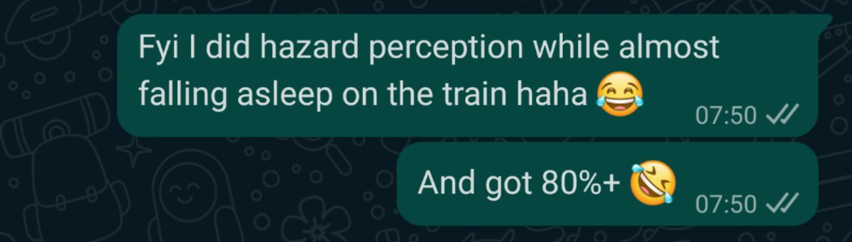 eime_ad's tweet photo. Imagine doing your hazard perception mock test half asleep, and still somehow getting 80%+ 😅🤷‍♀️ https://t.co/Tc6ZWThwpt