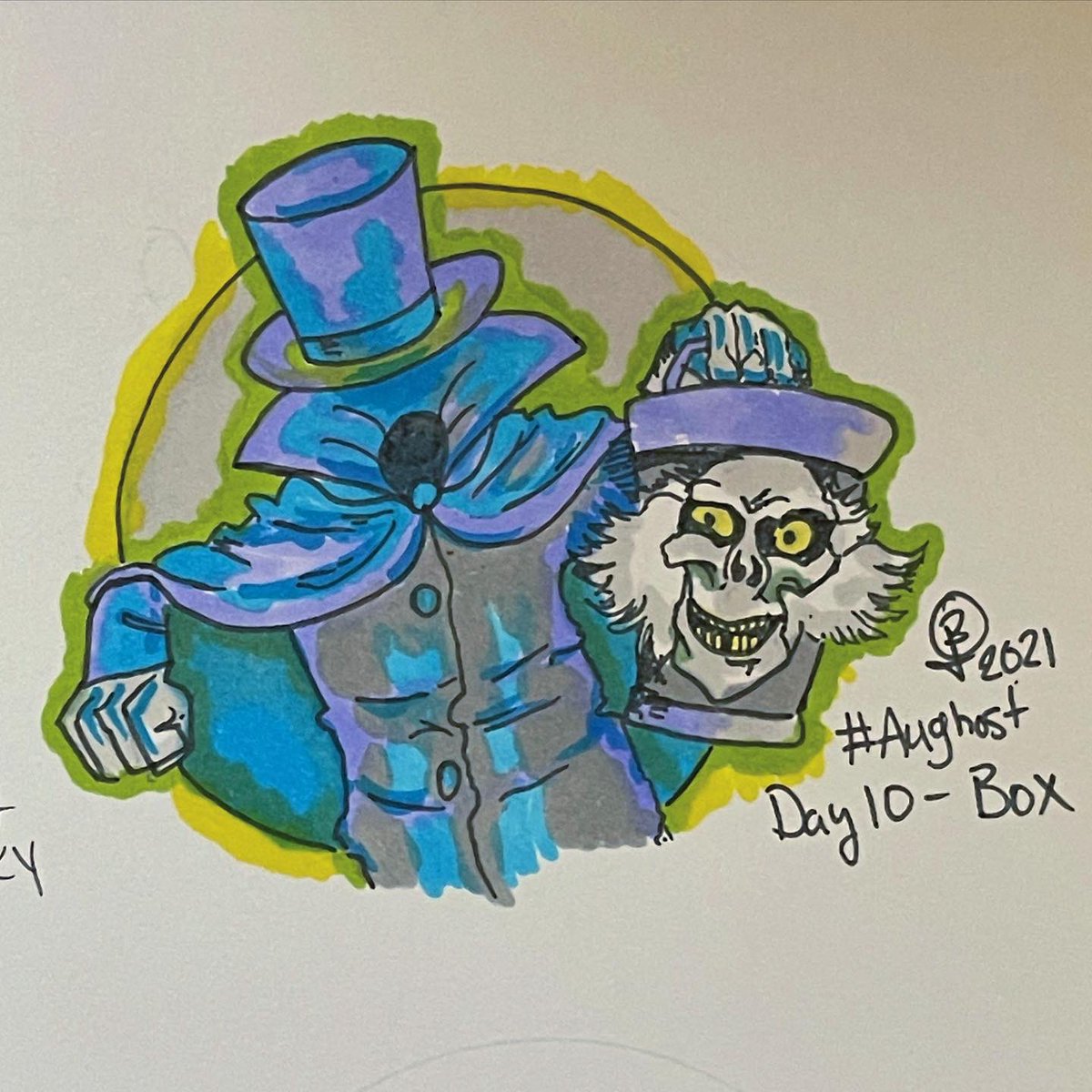 JosephBurkeArts's tweet photo. Aughost Day 10 - 'Box'. Welcome foolish mortals, to the Haunted Mansion, where we have 999 happy haunts. Tribute to the โHat Box Ghostโ #HauntedMansion #AuGHOST #AuGHOST2021 #JosephBurkeArts #Tombow #Hatboxghost #thehatboxghost #hitchhikingghosts #DisneyWorld #Disneyland https://t.co/jYySRBsWHK