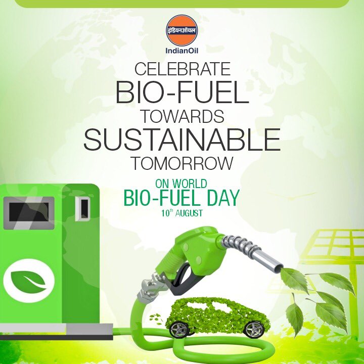 IndianOilcl's tweet photo. #Biofuel holds the promise for a greener and brighter tomorrow. On the occasion of #WorldBiofuelDay, #IndianOil urges everyone to come together and increase awareness about biofuels. #PehleIndianPhirOil #IndianOilForSustainability https://t.co/7BmvWR7Xuc
