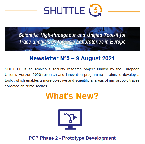 p_papanikolaou's tweet photo. #KEMEA participates in @ProjectShuttle &amp; invites you to read the project's 5th #Newsletter! RM https://t.co/3brWWHTzGG #Prototype #H2020 #LawEnforcement #forensics #evidence #microtrace #microscope #toolkit #security #research #innovation #researchimpacteu #StrongerTogetherEU https://t.co/r0Aw4RwZY6