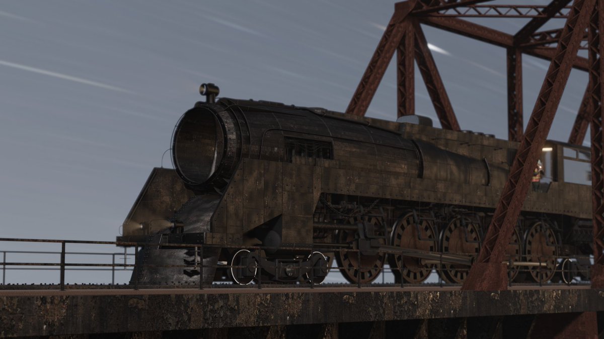NewthrillerS's tweet photo. A couple of additional renders. Dieselpunk Locomotive 3D model.
Blender + Quixel. Author: Sergei Tkachev (Character: Mixamo). 

#newthriller #cruelmoon #art #indie #3dmodel #gamedev #indiegamedev #gameart #blender https://t.co/yjteF1j7EF