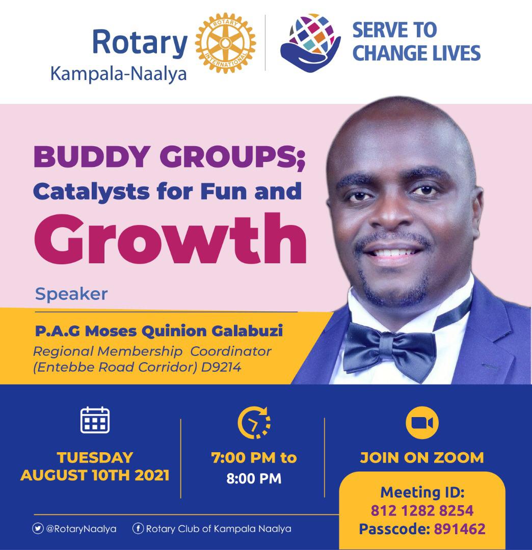 RotaryNaalya's tweet photo. Please join us this evening as we host PAG MO, to tell us more about #fun and #growth through our #buddygroups. Our friends in #Kitoobero will lead #fellowship. Waiting to host you https://t.co/FhELfKavIo