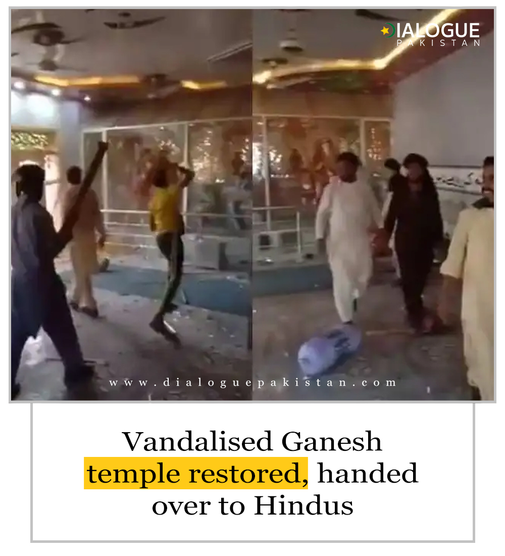 DialoguePak's tweet photo. According to the sources, the attack came after a nine-year old Hindu boy, who allegedly urinated in a local seminary, was granted bail by a local court on Wednesday.

@GovtofPunjabPK 

🔗https://t.co/kdad8PZEHY

#DialoguePakistan #Vandalised #TempleRestored #Hindus https://t.co/V5YPIOlToQ
