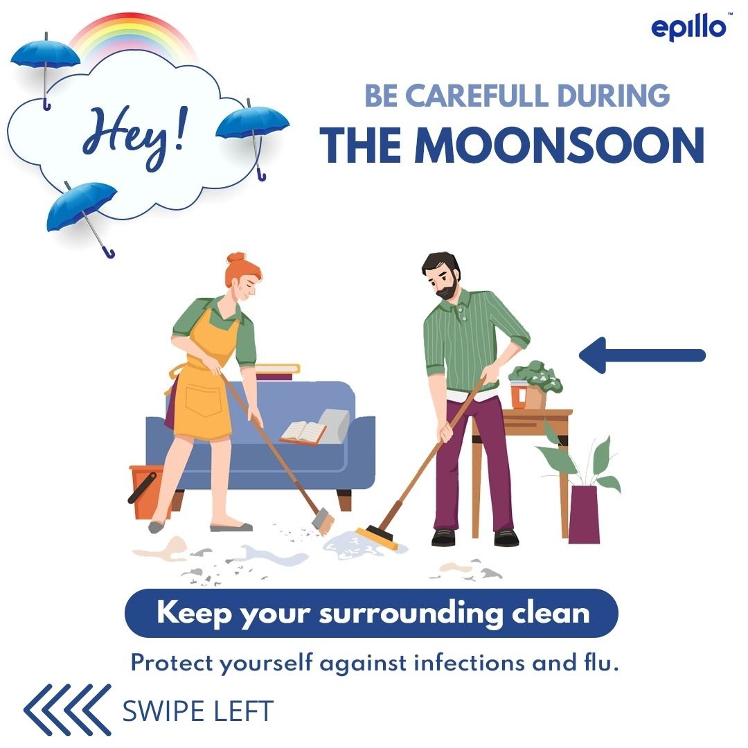 EpilloHealth's tweet photo. BE SAFE THIS MONSOON.
Heavy rains, humidity, and standing water create bacteria in your surroundings spreading many infectious diseases.
Swipe left to follow few tips to stay healthy.
#monsson #rainyseason #healthtips #stayhelathy #healthawarness #epillo https://t.co/nvak58rDK7
