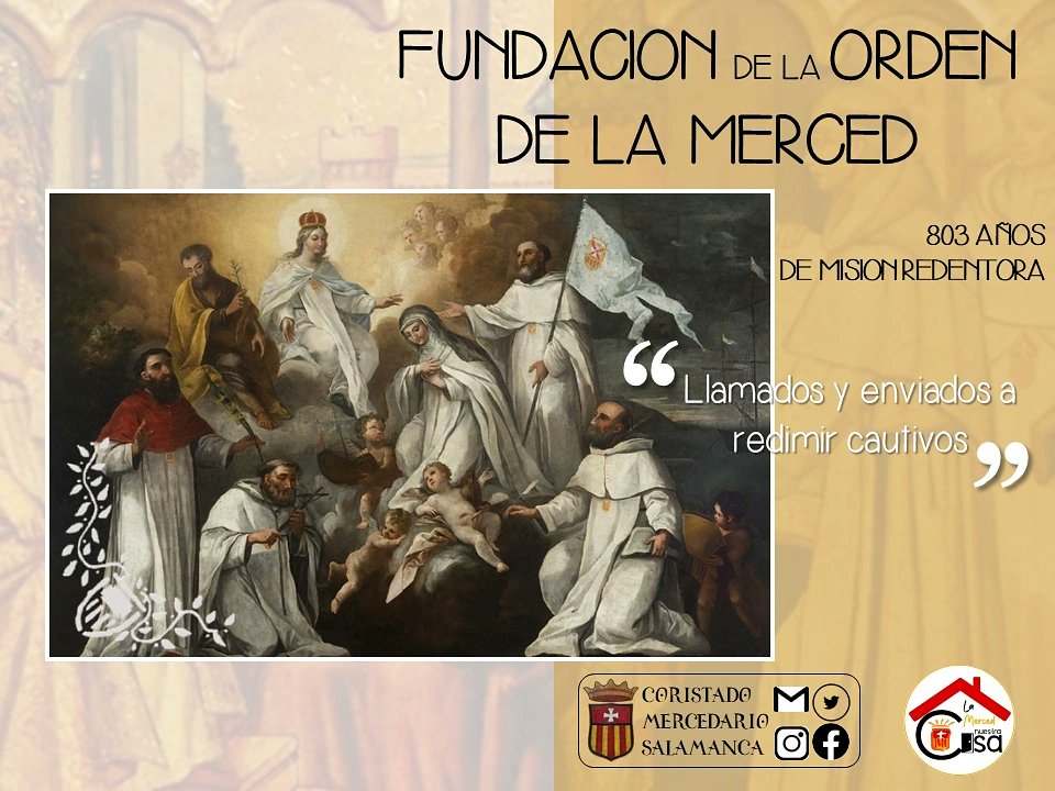 CoristadoC's tweet photo. #FundaciónOrdendelaMerced
#EnviadosaRedimirCautivos
#Feliz803cumpleaños
#FiestaMercedaria
#misionredentora
#lamercednuestracasa https://t.co/TPkwkoGZ6t