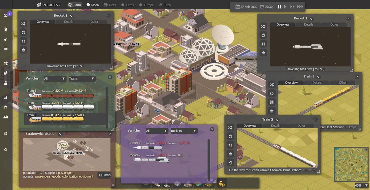 Ambiera's tweet photo. How many people want to travel to the Moon? How many from Moon to Mars? What is a ton of He-3 mined on the Moon worth on Earth?
Currently tweaking prices and costs.
(game in development named "Cargo Company": https://t.co/6G3eyegNLf #gamedev #IndieGame #pcgame #manyhashtags ) https://t.co/cBPQSRkS2Z