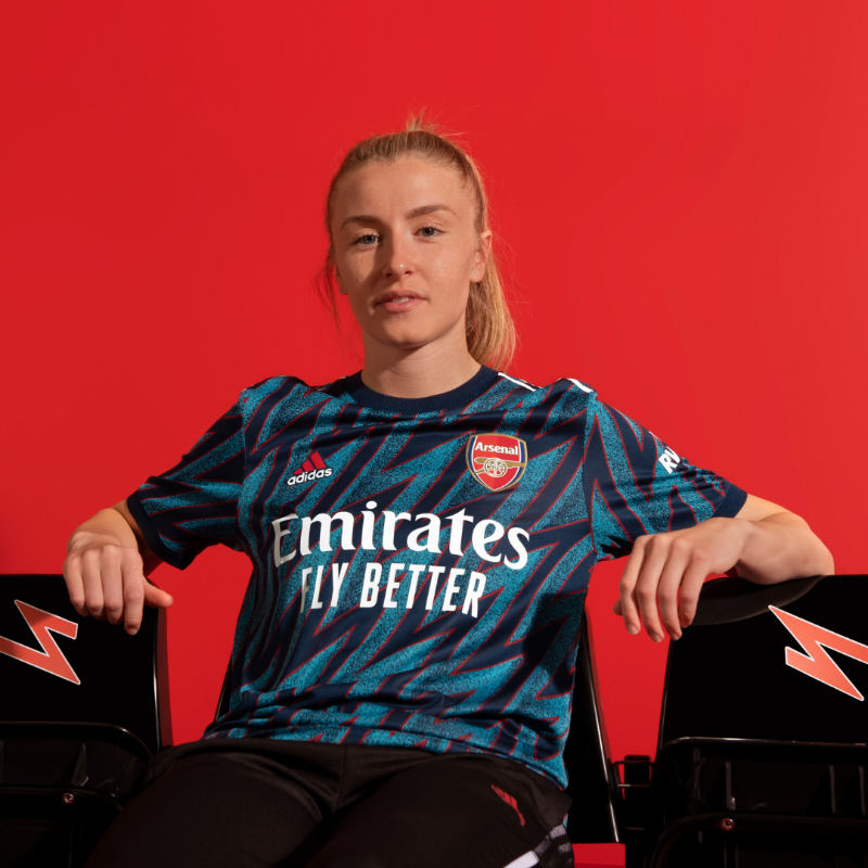 Arsenal's tweet photo. ⚡️ A BOLT FROM THE BLUE ⚡️

Introducing our new @adidasfootball third kit for 2021/22 🆕

#createdwithadidas