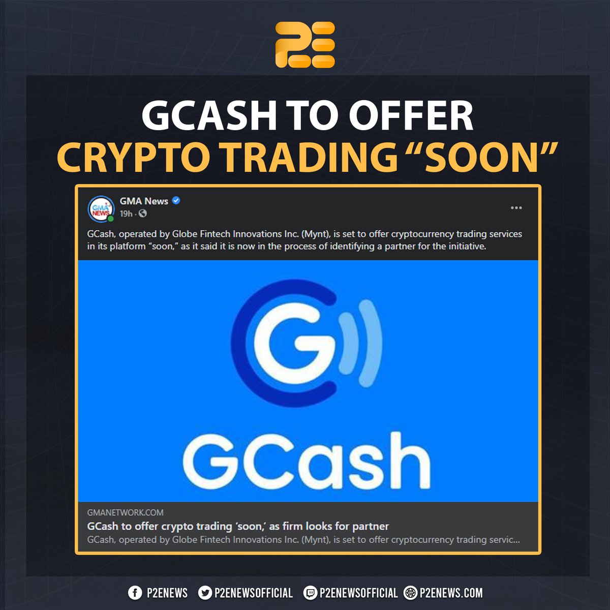 P2ENewsOfficial's tweet photo. Philippines most popular eWallet GCash has expressed interest in creating a cryptocurrency trading platform for it's users. This development could open doors for easier cash-out for P2E players if SLP and tokens similar are listed on the exchange!

Source: https://t.co/H6rgZAdTbw https://t.co/KH1RRmAuCA