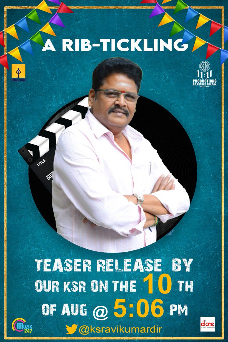 Haricharan Pudipeddi (@pudiharicharan) on Twitter photo Dir KS Ravikumar will be releasing a teaser along with <a href="/thisisysr/">Raja yuvan</a> today at 5.06pm.
<a href="/11_11cinema/">11:11 Productions</a> <a href="/prabhuthilaak/">Dr.Prabhu Thilaak</a> <a href="/ShruthiT1111/">Shruthithilak</a> <a href="/Muzik247in/">Muzik247</a> <a href="/DoneChannel1/">Done Channel</a> Dir KS Ravikumar will be releasing a teaser along with <a href="/thisisysr/">Raja yuvan</a> today at 5.06pm.
<a href="/11_11cinema/">11:11 Productions</a> <a href="/prabhuthilaak/">Dr.Prabhu Thilaak</a> <a href="/ShruthiT1111/">Shruthithilak</a> <a href="/Muzik247in/">Muzik247</a> <a href="/DoneChannel1/">Done Channel</a>