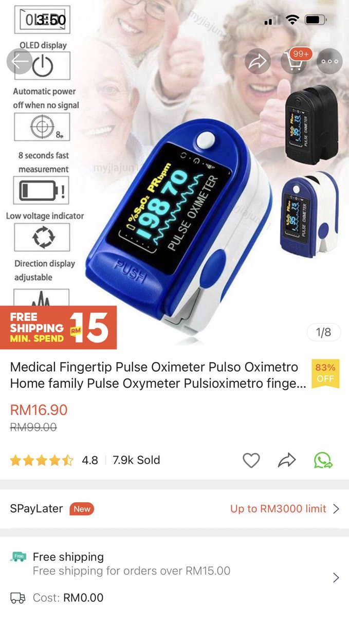 RifdiAmri's tweet photo. Kesian dekat 7.9K pembeli Oximeter fake ni 😞 https://t.co/2DO60IgrT2