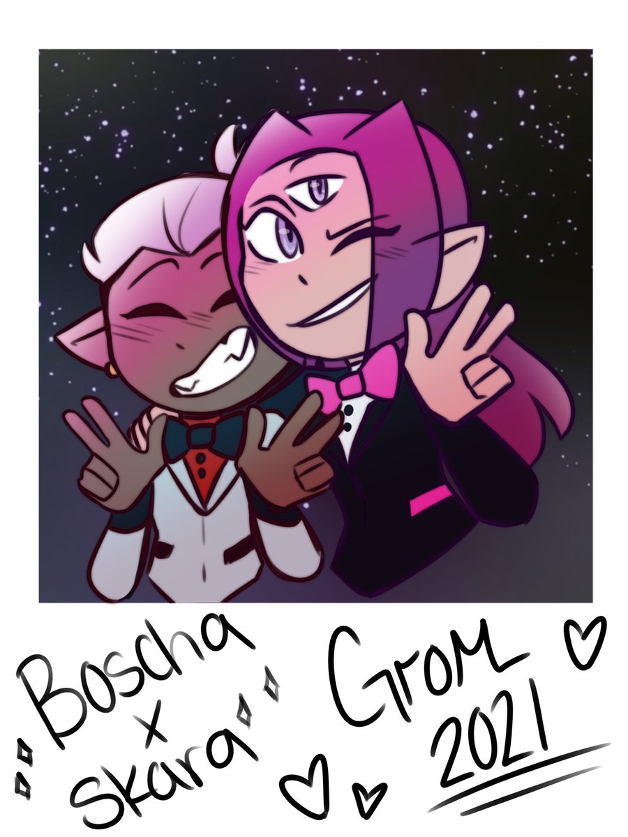 b0sschy's tweet photo. As we all know grom was 2 days ago so here are some skara x boscha polaroids 
-
-
-
#TheOwlHouse #theowlhousefanart #boscha #skara https://t.co/qLWkp9t2rd