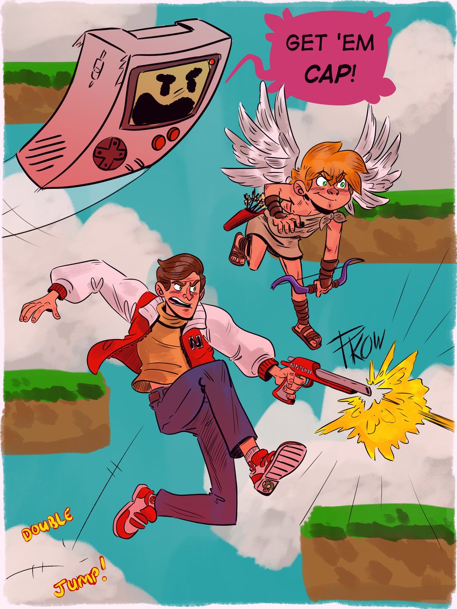 barcswow's tweet photo. The most recent #everbrawl was #captainnintendo loved this #cartoon as a kid, always wanted the belt buckle! #Nintendo #fanart #irishartist #captainn #gameboy #kidicarus #neszapper #nes https://t.co/jt9Af578Mz
