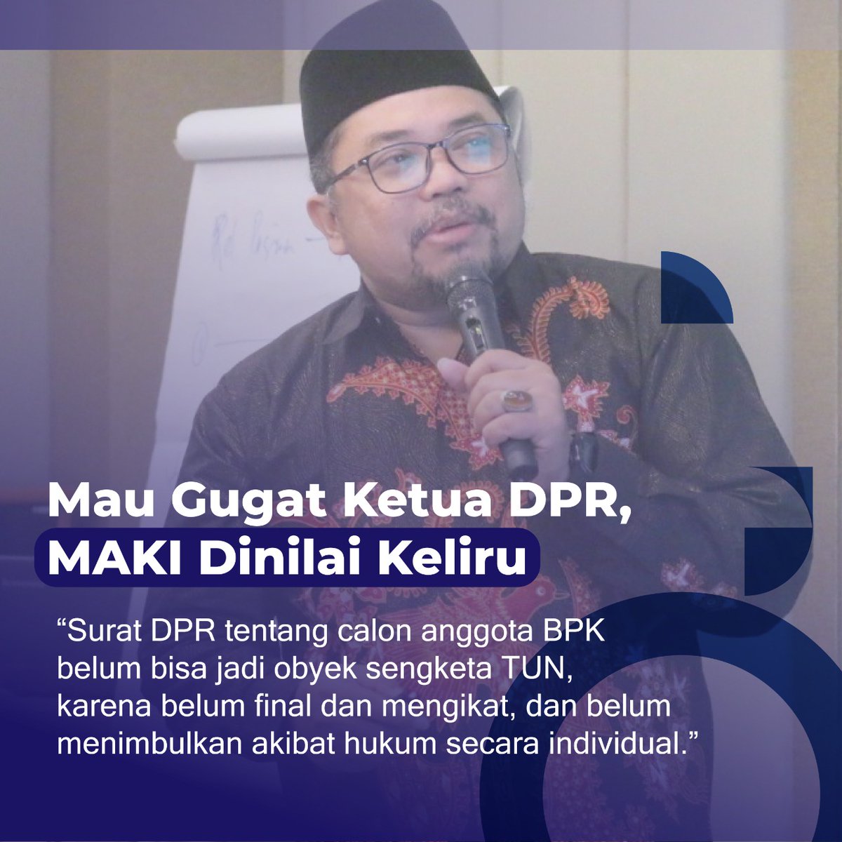 Gittna1's tweet photo. Surat Ketua DPR yang akan dijadikan dasar gugatan MAKI hanyalah surat pemberitahuan bukan surat keputusan tentang calon anggota BPK.

Mari bersabar, kualitas orang per orang calon anggota BPK bisa terlihat dalam uji kelayakan nanti. Layak atau tidak, prosesnya pasti transparan. https://t.co/aDlyuKjbbt