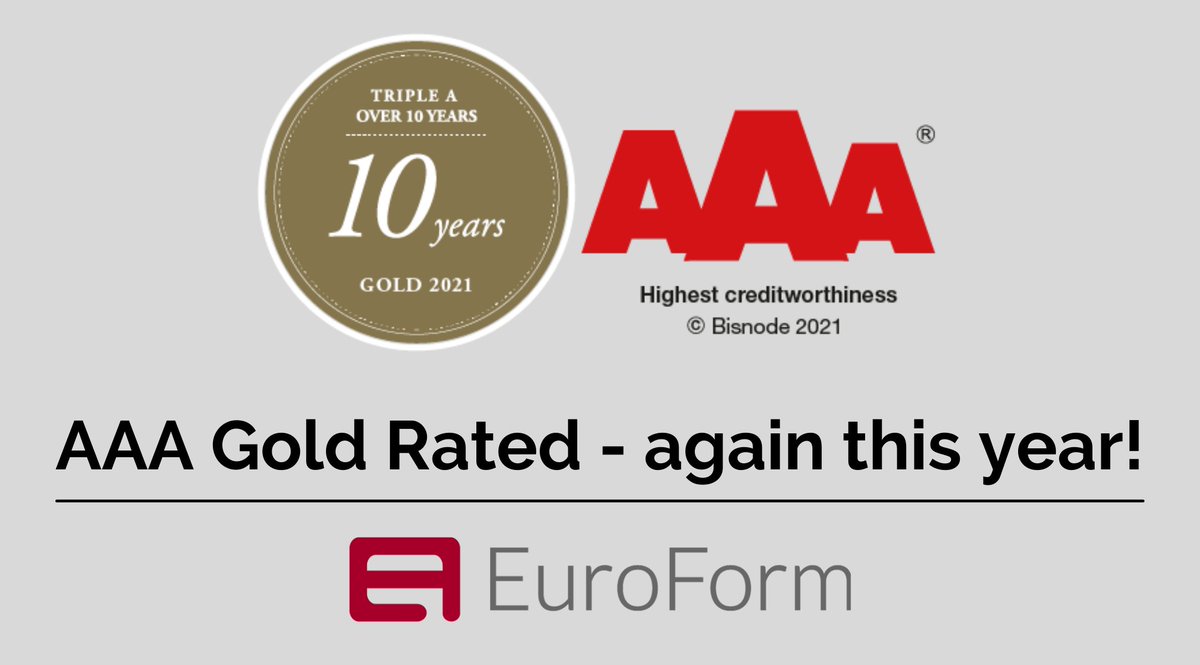 jetadvice's tweet photo. Again this year EuroForm - the company behind the JetAdvice brand - was AAA Gold Rated! The highest creditworthiness over the last 10 years. We qualified for a 25 year AAA rating, but such a certificate doesn’t exist :-) https://t.co/5JvI41a9Nx #EuroForm #JetAdvice #ManagedPrint https://t.co/AyX7TYagwi
