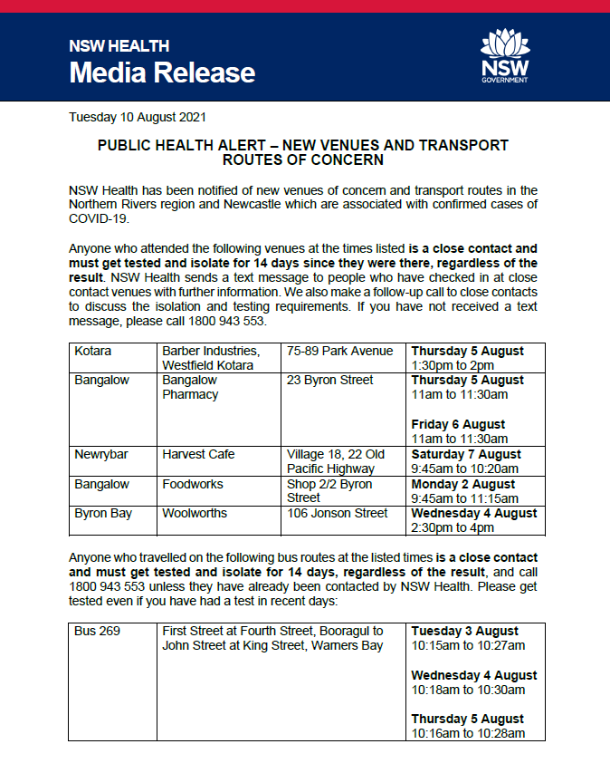 NSW Health tweet media