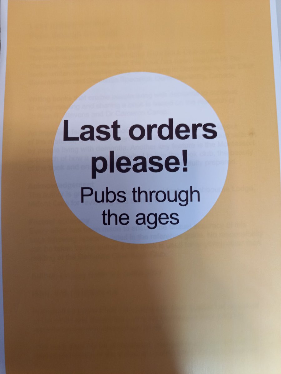 thehicagroupCr1's tweet photo. Oomph Book Club
1st book 
Last Orders Please

Residents taking it in turn to read the history of our Great British Pubs 🍺
#Oomp https://t.co/55tOQLFlIK