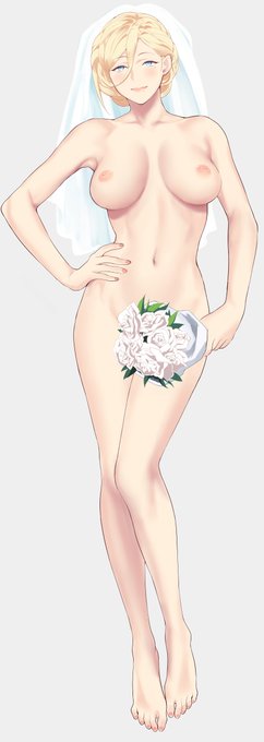 [R-18/NSFW注意]skebにてウェディングベールだけのリシュリューを描かせていただきました 