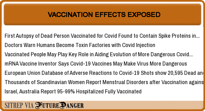 FD_HellOnEarth's tweet photo. FutureDanger Indicator: VACCINATION EFFECTS EXPOSED
HeatMap Column 4> https://t.co/Chssuex52e
  #Vaccines  #VaccinationEffects https://t.co/0nvnc0Sqq0