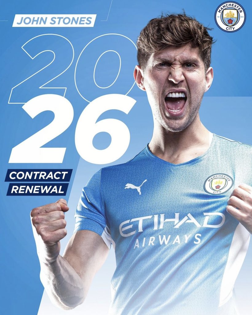 Official. John Stones has signed a new contract with Manchester City until June 2026, club statement confirms. 🔵 #MCFC

Next contract renewal in Man City list: Éderson. 🇧🇷 #ManCity