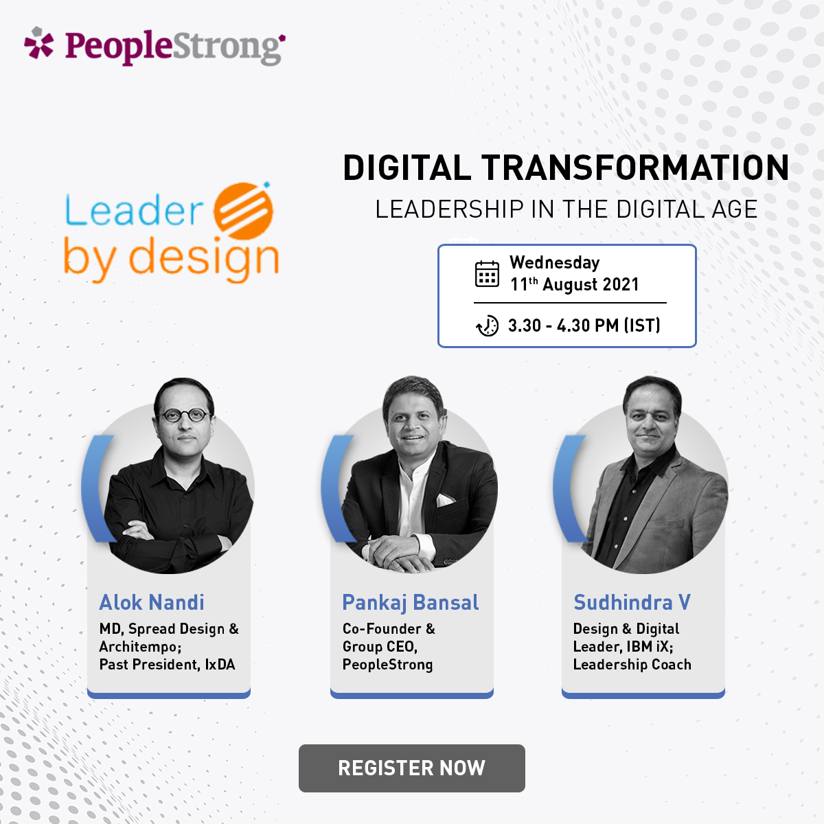 peoplestrong's tweet photo. Hear @PankajBansalPB discuss fresh perspectives on #DigitalTransformation and #Leadership in the #DigitalAge, with design leaders @aloknandi & @sudhindra at the #LeaderByDesign #Unconference hosted by @inderjeet_t
Register now to join the conversation: https://t.co/iZmR7FdiLi https://t.co/ER0lKcJtaD