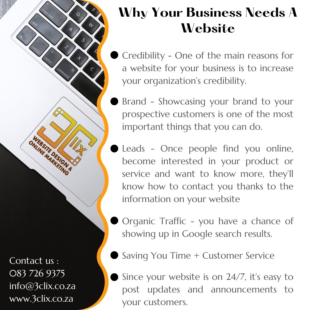 SWebworx's tweet photo. Having a strong online presence, particularly a website, is very necessary in this digital age. 

Contact us today
083 726 9375
info@3clix.co.za
https://t.co/kJWFyV9RW6

#Designerlife #ad #DigitalTransformation #AffiliateMarketing #Web #media #DigitalMarketing #Website https://t.co/dtyxilxCzX